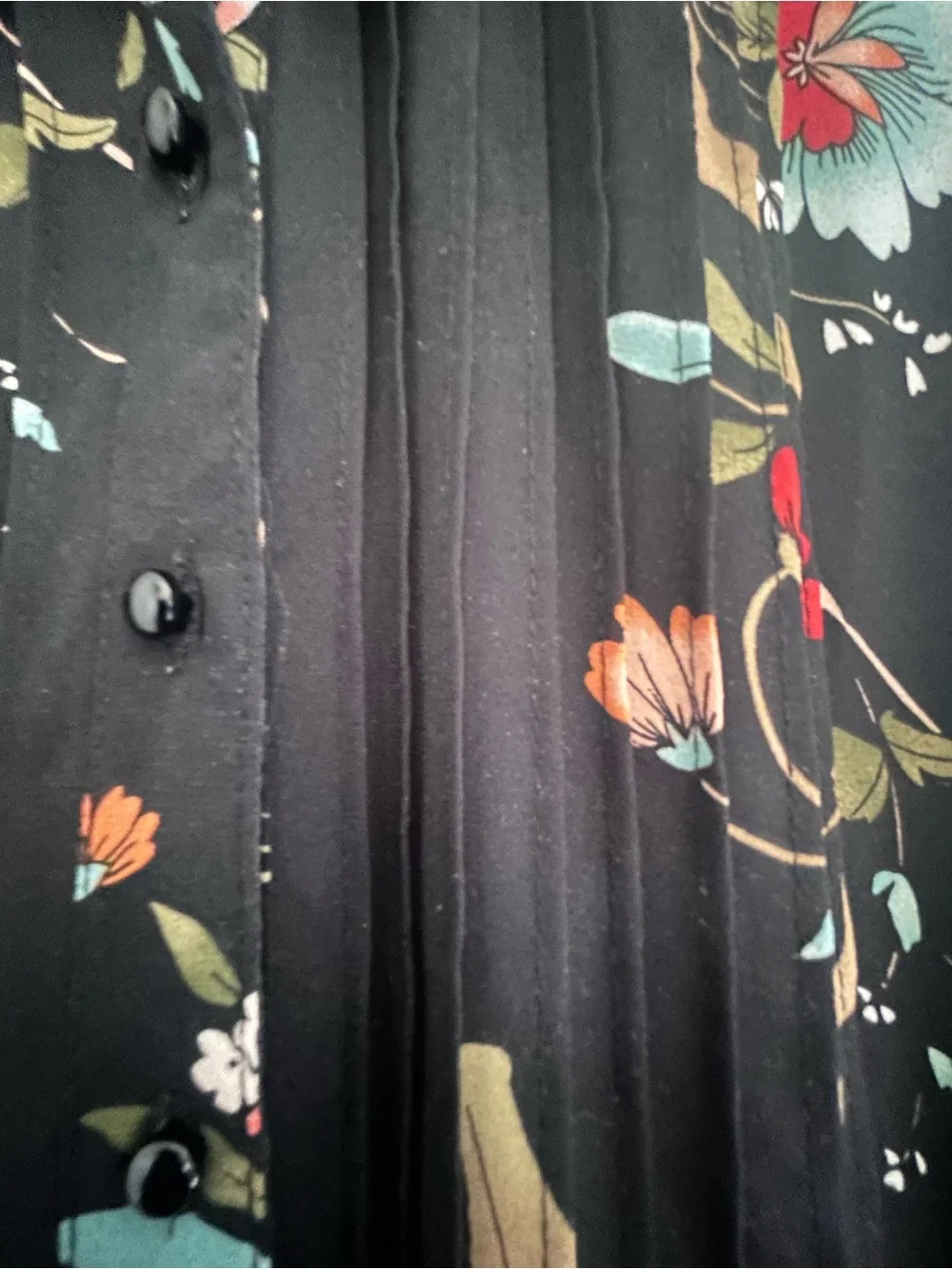 Nanette Lepore Black Floral Long-Sleeve Fit & Flare Midi Dress Size 6 - Picture 6 of 11